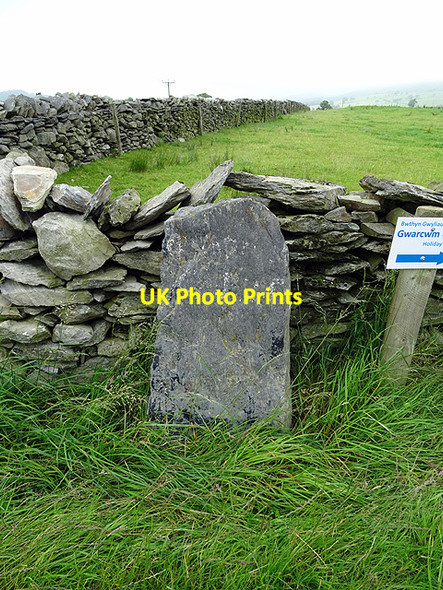 Photo 6"x4" Ancient stone standing near Pen-y-sarn-ddu Tre Taliesin c2016