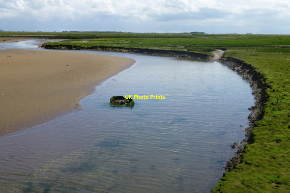 Photo 6"x4" Beach river cliff Donna Nook c2016
