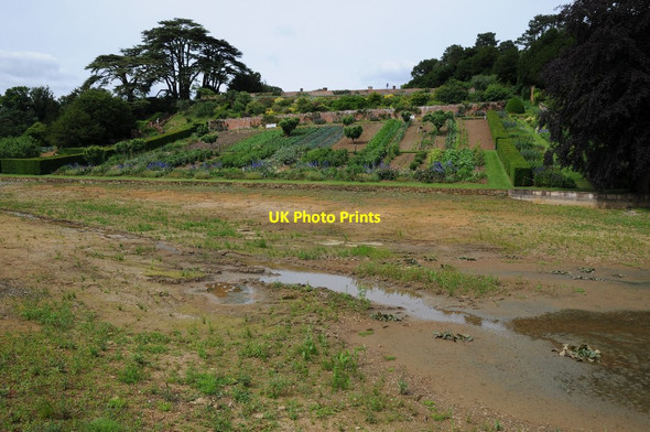 Photo 6"x4" Drained Mirror Lake, Upton House Lower Tysoe c2016