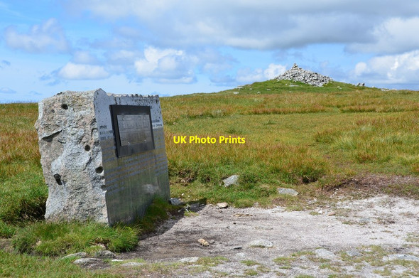 Photo 6"x4" Cairnsmore of Fleet summit cairn and air crash memorial Meikle Mulltaggart c2016