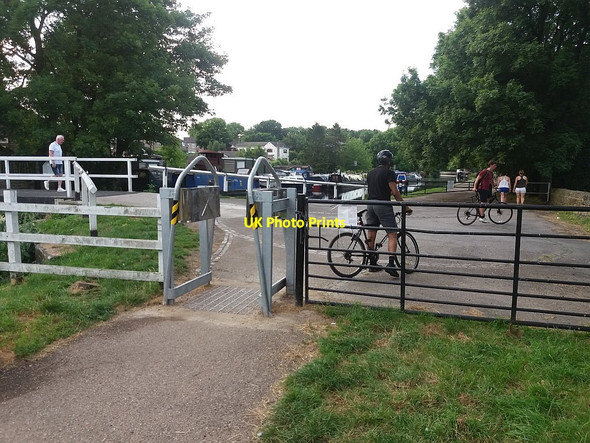 Photo 6"x4" New cycle barrier by Rodley swing bridge Horsforth c2016