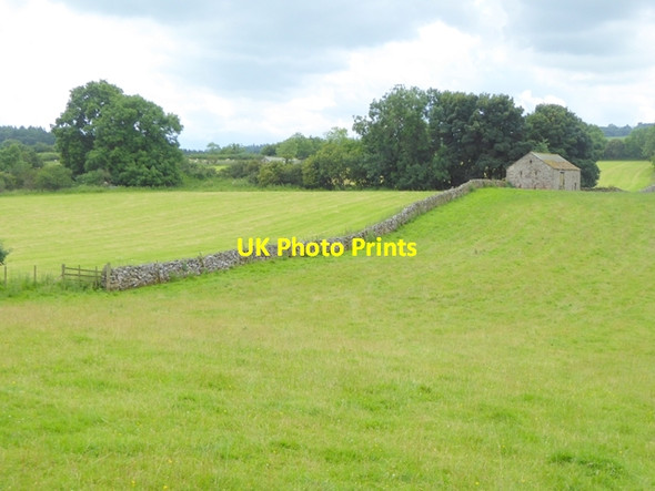 Photo 6"x4" Stone wall and barn near Johnby Johnby c2016