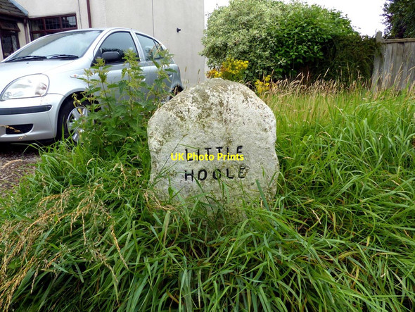 Photo 6"x4" Boundary stone between Little Hoole and Much Hoole Much Hoole c2016