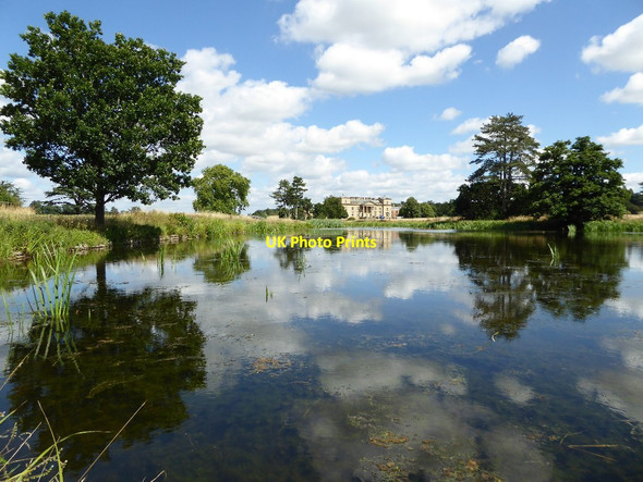 Photo 6"x4" Croome Court reflected in Croome River Dunstall Common c2016