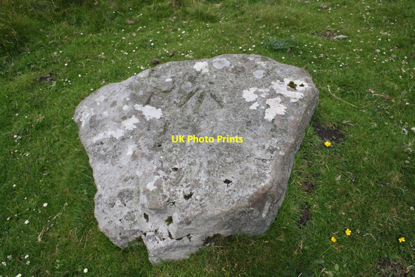 Photo 6"x4" Benchmark on rock beside B6270 at Uldale Outhgill c2016