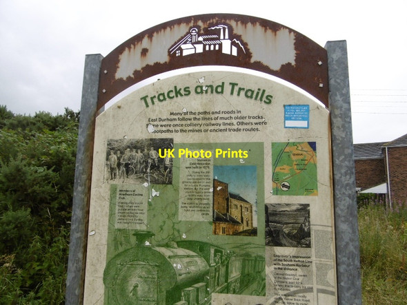 Photo 6"x4" Interpretation board, South Hetton South Hetton c2016