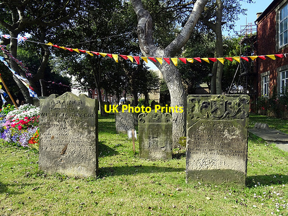 Photo 6"x4" Headstones in the Graveyard of St Cuthbert's Church Blyth\/NZ3081 c2016