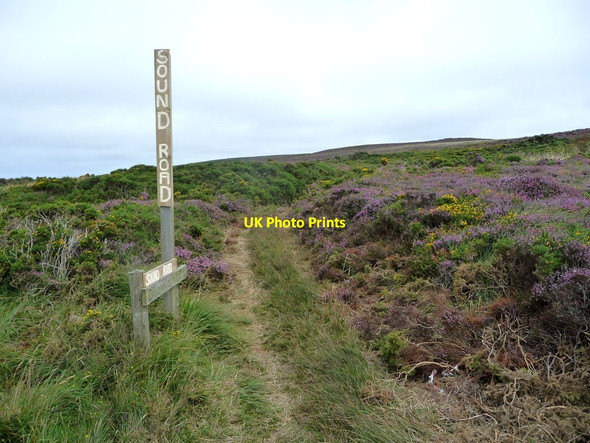 Photo 6"x4" Sound Road signposted besides the A27 road Ballelby c2016