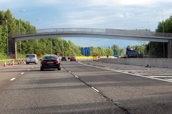Photo 6"x4" A footbridge over the M5 Lydiate Ash c2015