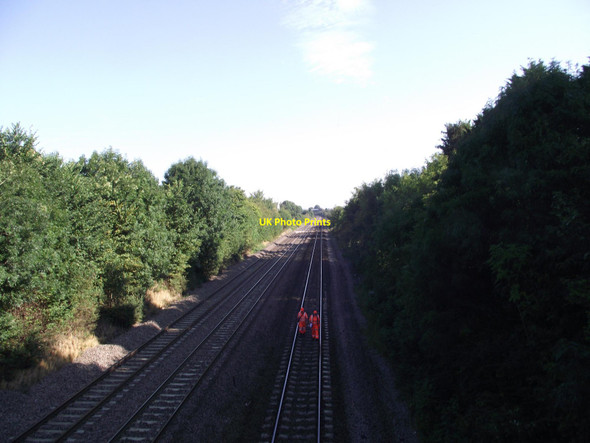 Photo 6"x4" Midland main line railway from Humberstone Lane bridge Thurmaston c2016