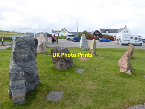 Photo 6"x4" Standing stones outside Durness Tourist Information Office Durness c2016