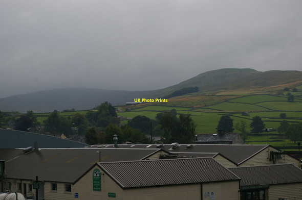 Photo 6"x4" Hawes: Dodd Fell rising beyond the creamery Gayle c2016