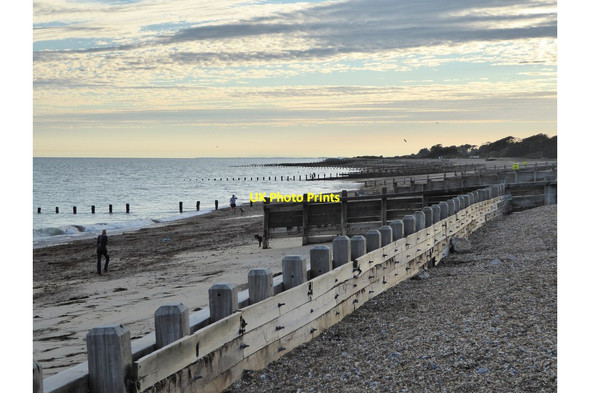 Photo 6"x4" Groynes on Clymping beach Littlehampton c2016