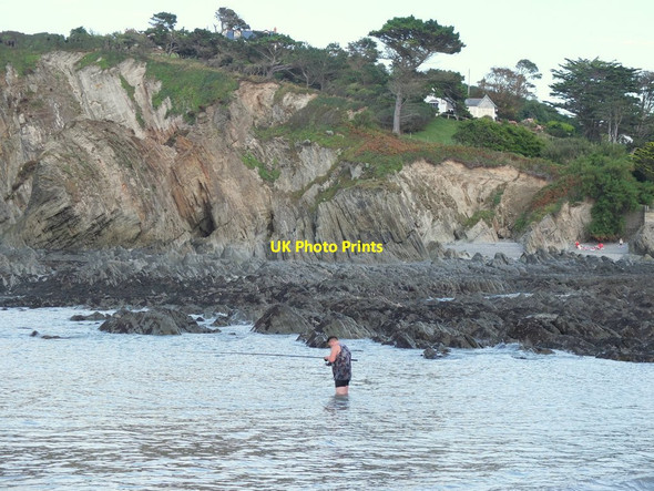 Photo 6"x4" Sea fishing in Lee Bay, North Devon Higher Warcombe c2016
