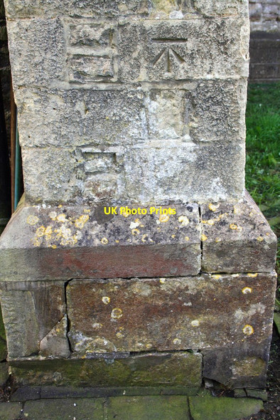 Photo 6"x4" Benchmark on St Mary's Church Bicester c2016