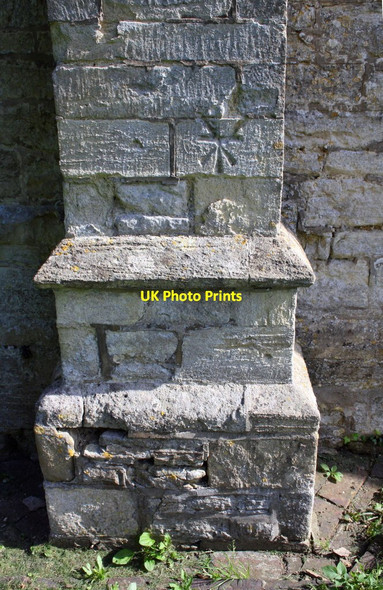 Photo 6"x4" Benchmark on west face buttress of St Mary's Church Bicester c2016