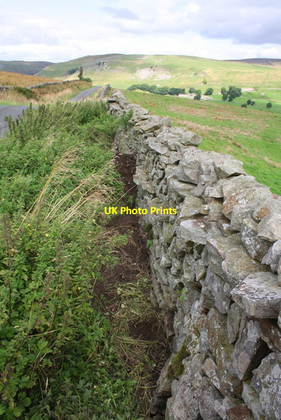 Photo 6"x4" Dry stone wall beside minor road west of Kearton's Wood Ivelet c2016