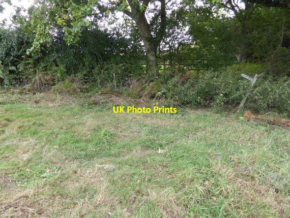 Photo 6"x4" Field corner with tilted signpost Steyning c2016