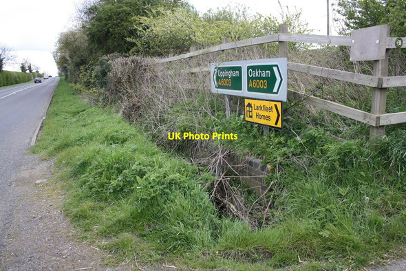 Photo 6"x4" Ditch beside A6003 with brick culvert Oakham\/SK8509 c2016