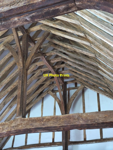 Photo 6"x4" Old Romney church: crown-post roof Old Romney c2016