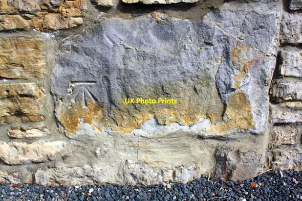 Photo 6"x4" Benchmark on 'The Old Post House' Thornton Watlass c2016