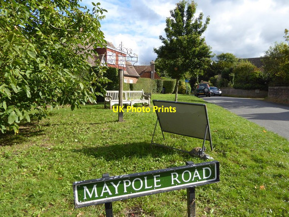 Photo 6"x4" Village sign and seating Ashurst Wood\/TQ4136 c2016