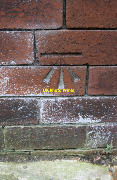 Photo 6"x4" Benchmark on the boundary wall of #146 Woodsley Road Leeds\/SE3034 c2016
