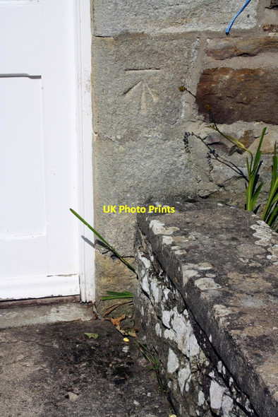 Photo 6"x4" Benchmark on house at Low Whita Low Whita c2016