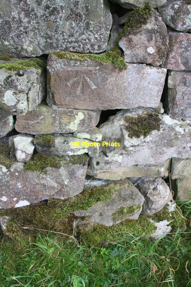 Photo 6"x4" Benchmark on stone in wall of High Lane Low Row\/SD9897 c2016