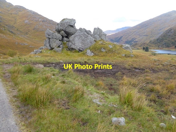 Photo 6"x4" Rock outcrop beside the road to Kinloch Hourn Kinloch Hourn c2016
