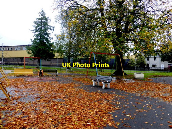 Photo 6"x4" Fallen leaves at the Grange Play Park, Omagh Omagh c2016