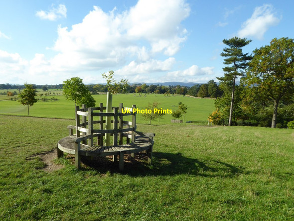 Photo 6"x4" Seat at the entrance to Croome Park High Green\/SO8745 c2016