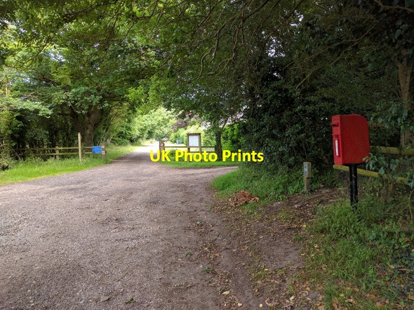 Photo 6"x4" Post box where Westleton Road meets High Street, looking east Dunwich c2016