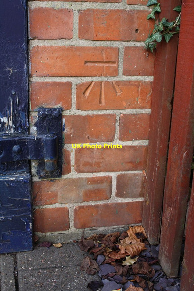 Photo 6"x4" Benchmark on garage next to #116 Lime Grove Newark-on-Trent c2016