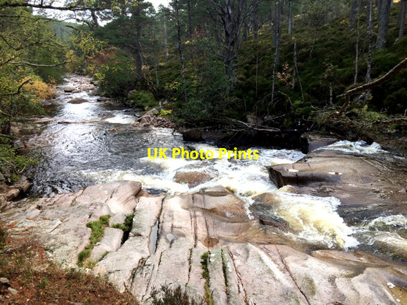 Photo 6"x4" Stone slabs in the Water of Tanar Inchmarnoch c2016