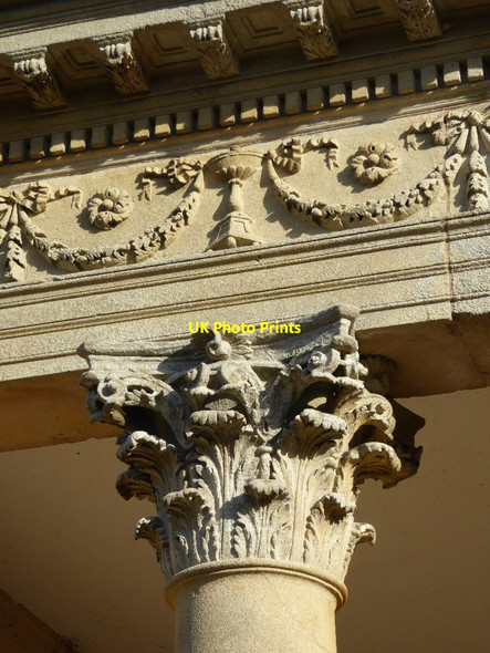 Photo 6"x4" Corinthian column and entablature, Island Temple, Croome Park High Green\/SO8745 c2016