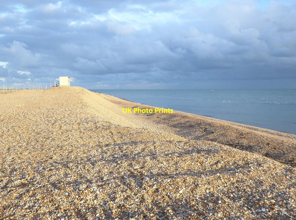 Photo 6"x4" Dungeness: the shingle bund and sea-watching hide Dungeness c2016