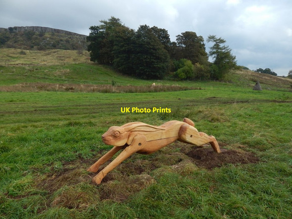 Photo 6"x4" New sculpture in Lang Craigs Woodland Dumbarton c2016