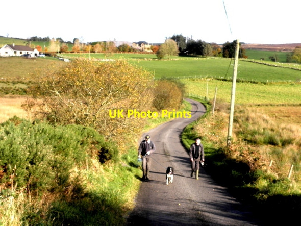 Photo 6"x4" Farmers with dog. Lisnafin Newtownstewart c2016