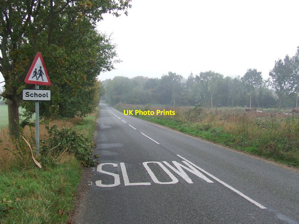 Photo 6"x4" School Warning Sign Flempton c2016