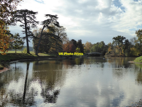 Photo 6"x4" Autumn colours around the lake, Croome Park High Green\/SO8745 c2016