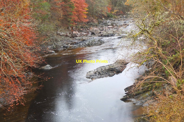 Photo 6"x4" Downstream from Gilbert's Bridge Kirkton of Lude c2016