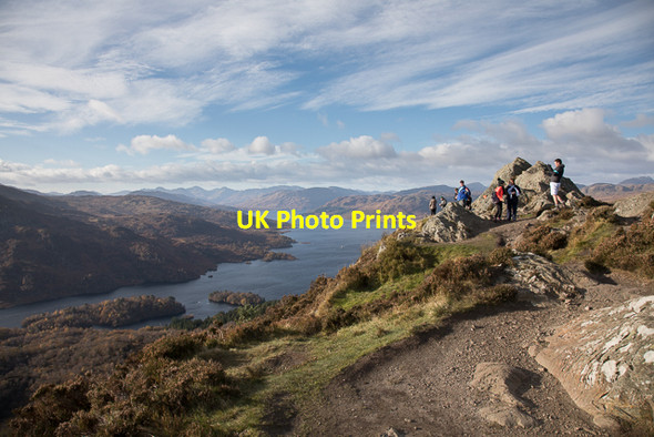 Photo 6"x4" On the summit of Ben A'an looking along Loch Katrine Brig o' Turk c2016