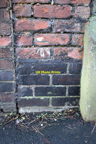 Photo 6"x4" Benchmark on Toothill Road wall Loughborough c2015