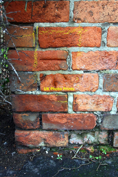 Photo 6"x4" Benchmark on Beacon Road wall Loughborough c2015