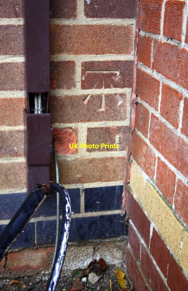 Photo 6"x4" Benchmark on #40 Manitoba Road Leicester c2015
