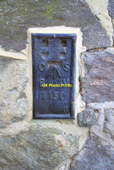 Photo 6"x4" Benchmark on 'College Garth' Hathern c2016