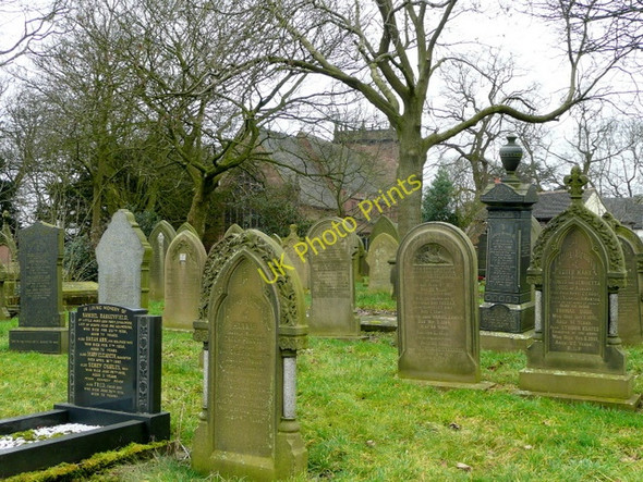 Photo 6"x4" Stones in St. James' churchyard Audley c2009