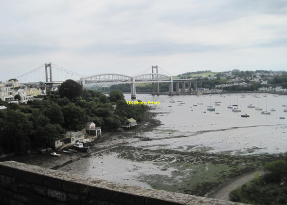 Photo 6"x4" View from a Plymouth-Penzance train - inlet off the Tamar Estuary Saltash\/SX4258 c2016