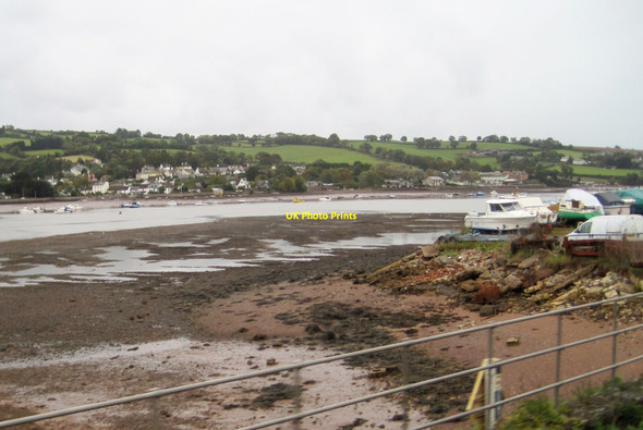 Photo 6"x4" View from a Plymouth-Exeter train - Teign estuary and boatyard Teignmouth c2016